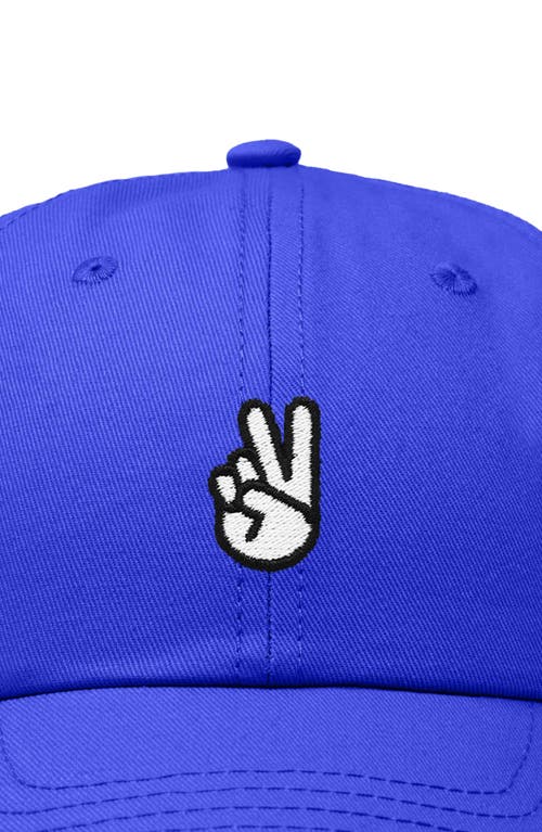 Dalix Peace Sign Embroidered Dad Hat In Royal Blue
