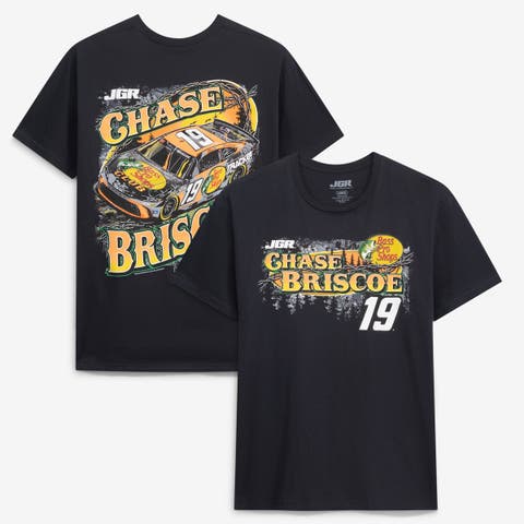 Men's Joe Gibbs Racing Team Collection Black Chase Briscoe #19 Bass Pro Shops T-Shirt