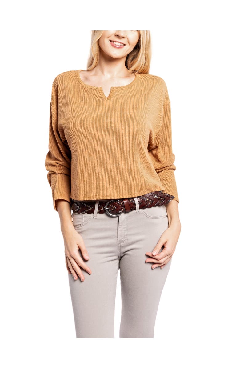 OLD TREND Barracuda Genuine Leather Woven Distressed Studded Belt, Alternate, color, Coffee