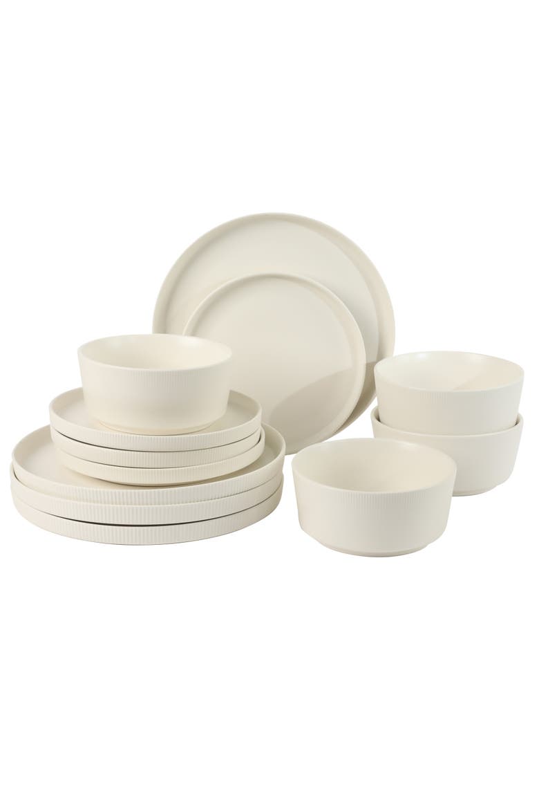 Dempsey Road Stoneware Dinnerware Set, Main, color, Matte White