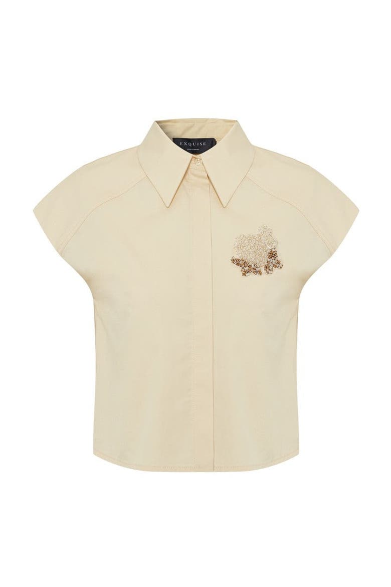Hallie Embroidered Shirt, Alternate, color, LIGHT YELLOW