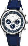 PORSAMO BLEU Arthur Chronograph Leather of Silicone Strap Watch, 44mm