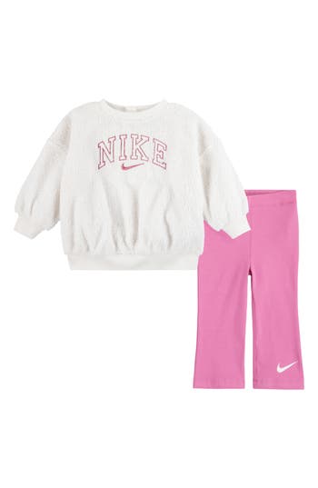 Nike Kids' Swoosh Spirit Crewneck Sweatshirt & Leggings Set In Multi