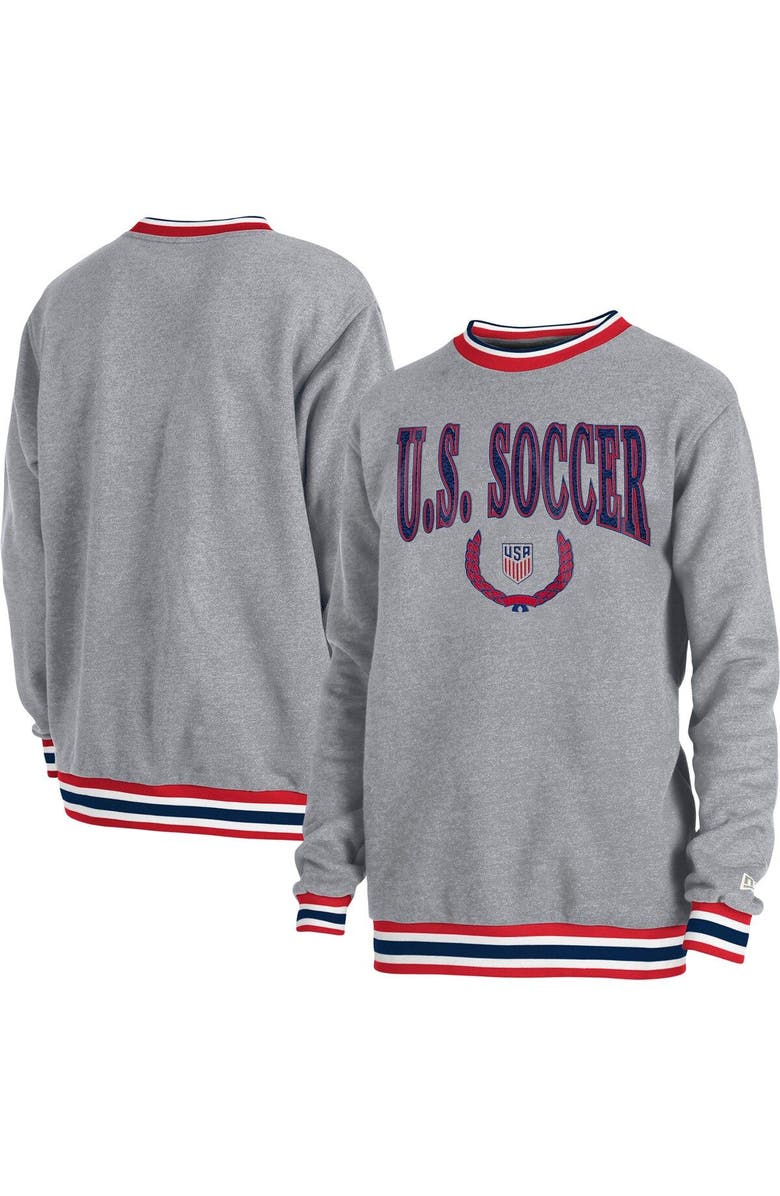 New Era Men's New Era Gray USMNT Throwback Sweatshirt, Main, color, Gray