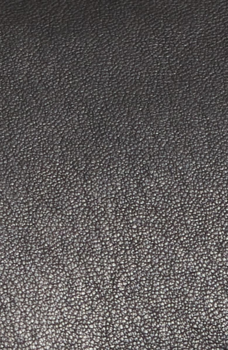 FRAME The Peak Lapel Leather Blazer, Alternate, color, Black