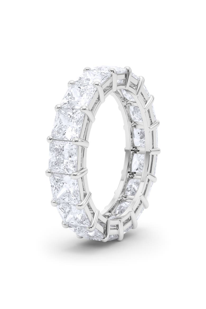 Princess Lab Created Diamond Eternity Ring, Alternate, color, 18K WHITE GOLD