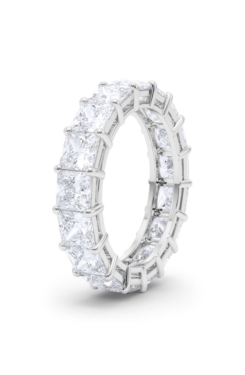 HauteCarat Princess Lab Created Diamond Eternity Ring, Alternate, color, 18K White Gold