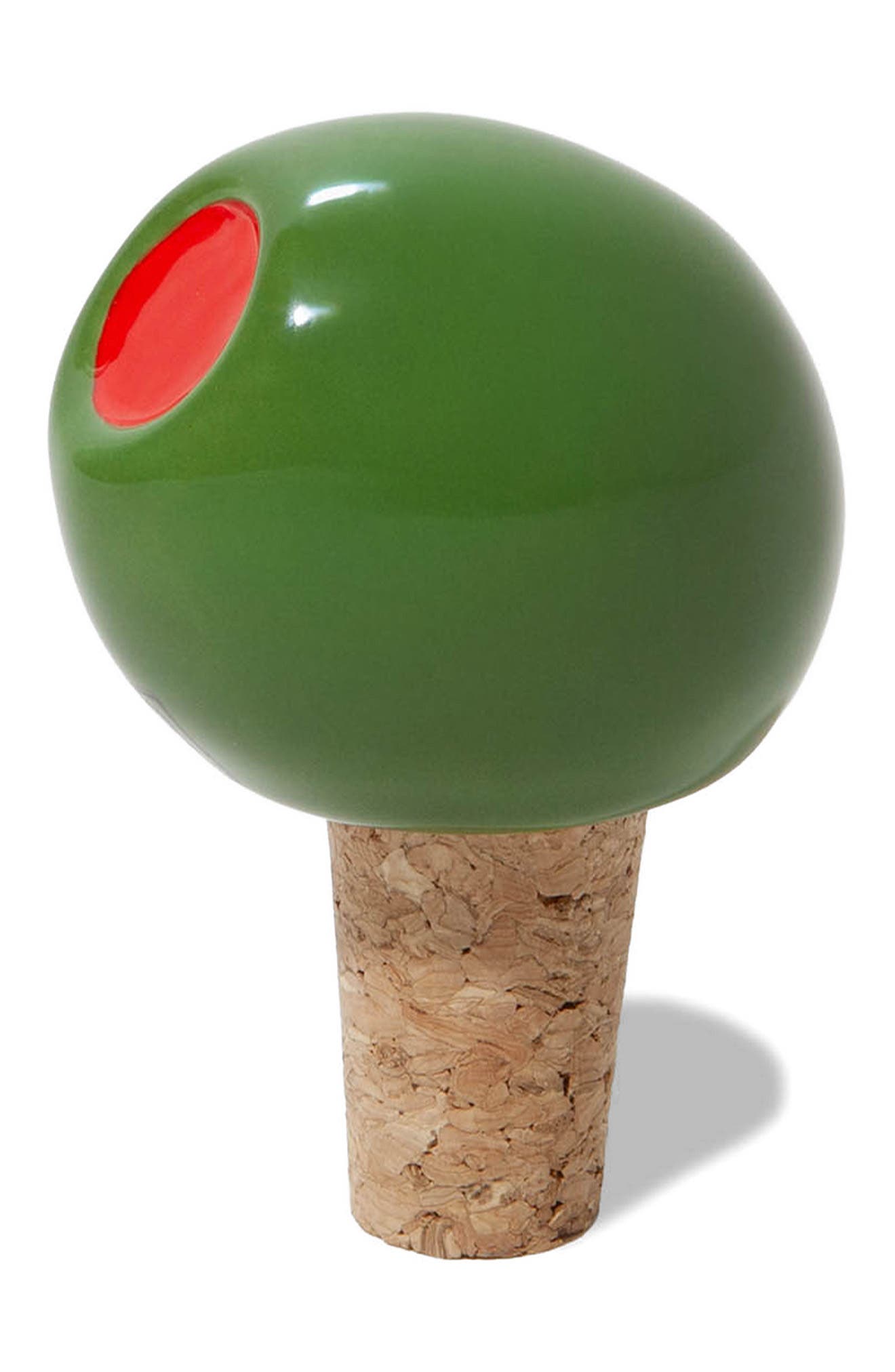 doiy Olivia Ceramic & Cork Bottle Stopper in Green 