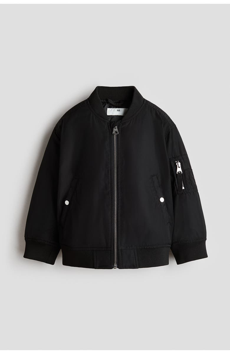 H&M Bomber Jacket, Main, color, Black