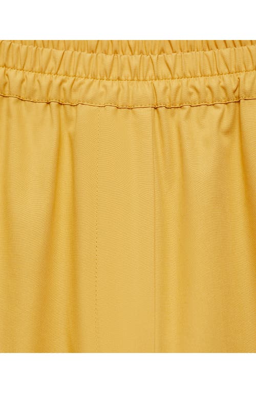 Mango Pull-on Cotton Blend Pants In Mustard