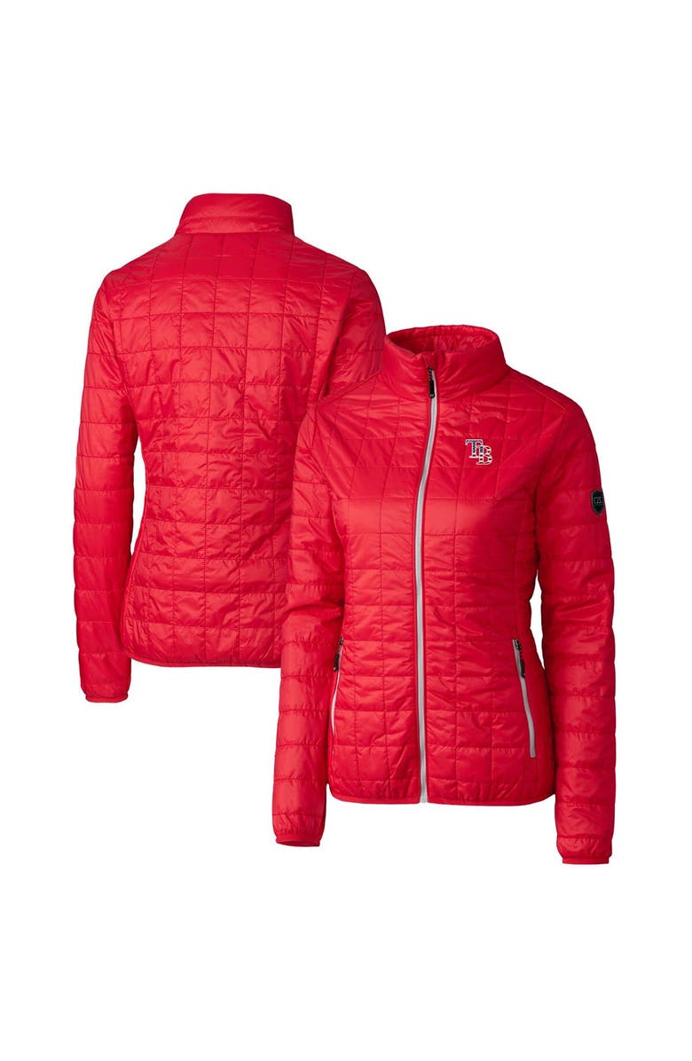 Cutter & Buck Women's Cutter & Buck Red Tampa Bay Rays Americana Logo Rainier PrimaLoft Eco Insulated Full-Zip Puffer Jacket, Main, color, 