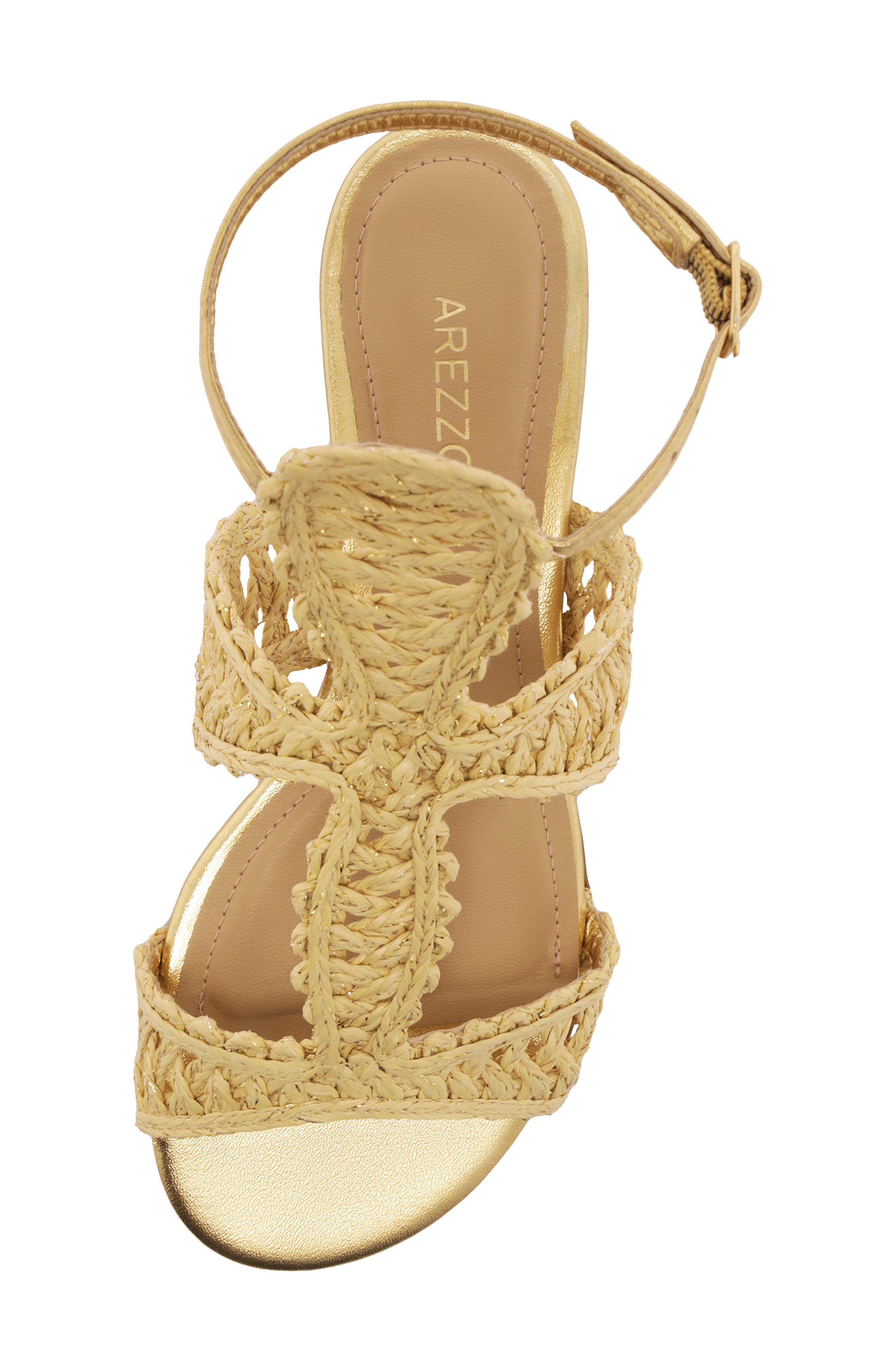 Arezzo Ciara Ankle Strap Sandal, Alternate, color, Natural Gold