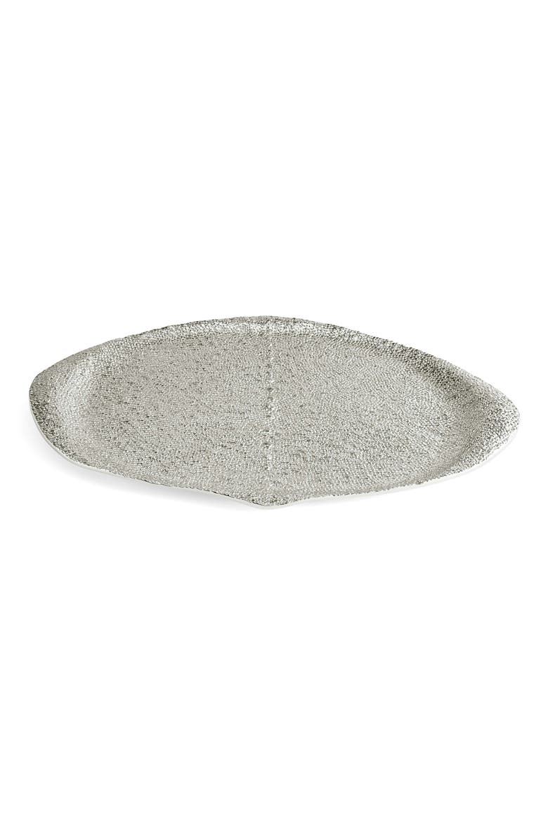 Shagreen Large Tray, Main, color, Silver