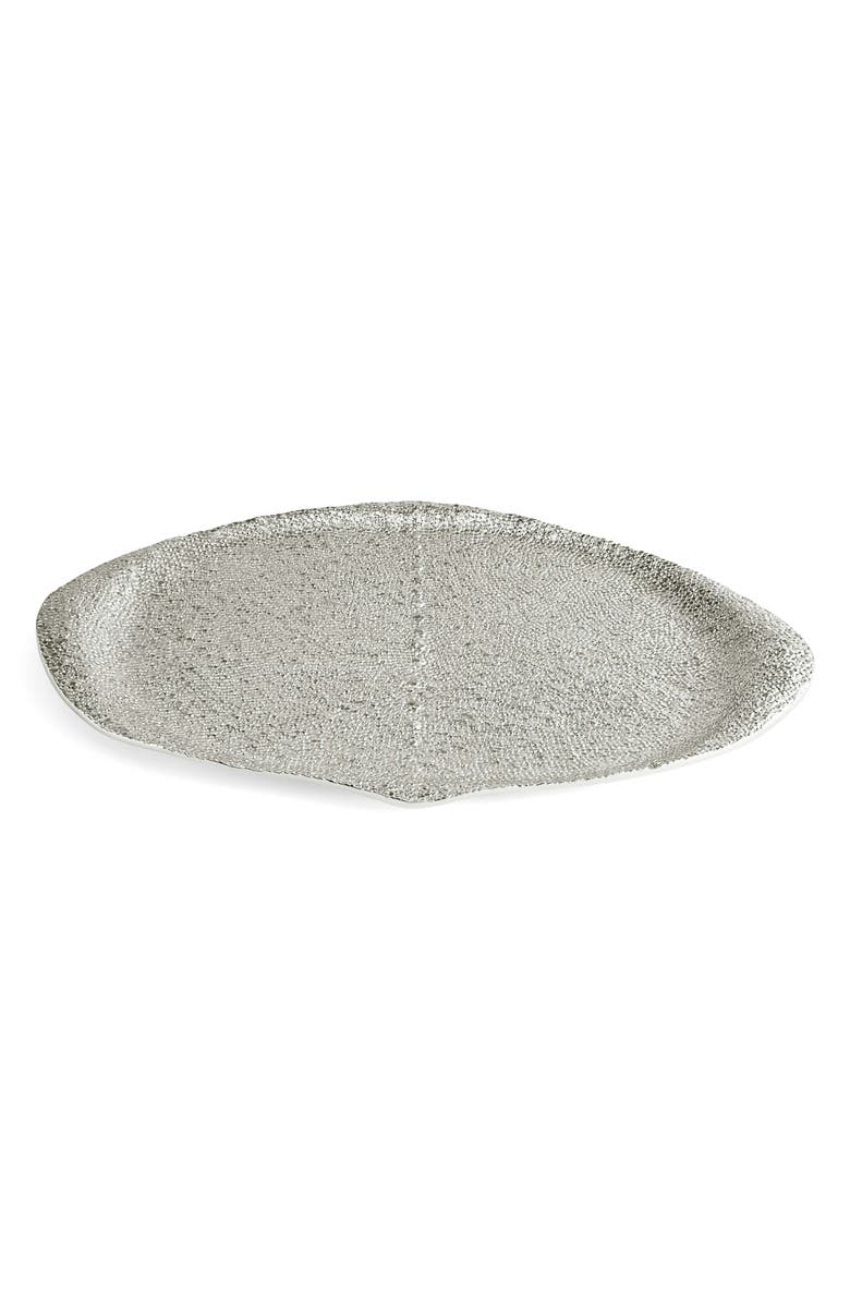 Michael Aram Shagreen Large Tray, Main, color, Silver