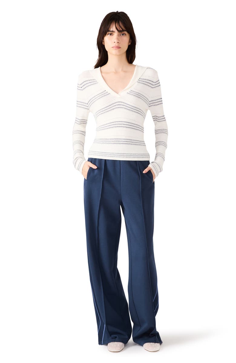 Steve Madden Stripe Sailor Collar Sweater, Alternate, color, 