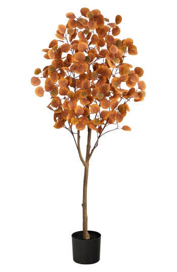 Nearly Natural 5-foot Autumn Eucalyptus Artificial Tree In Orange