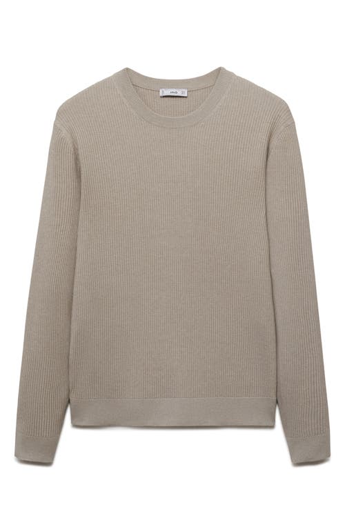 Mango Regular Fit Crewneck Rib Sweater In Gray