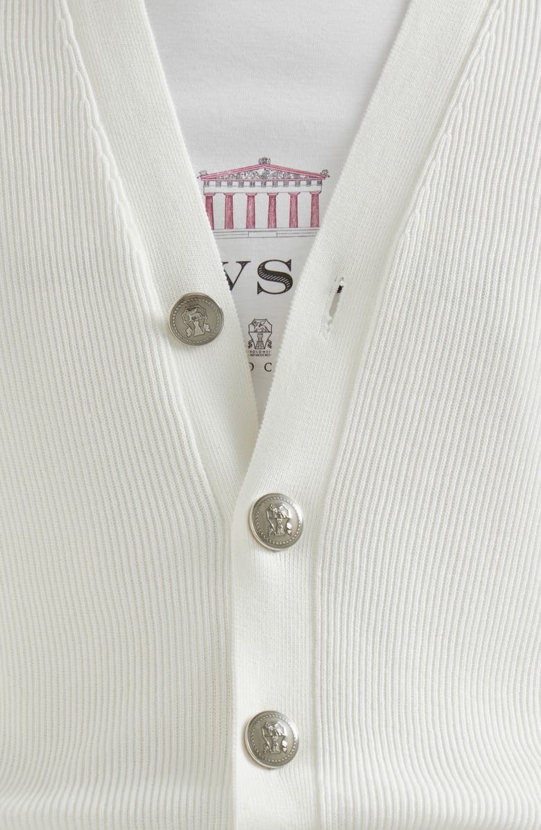 Brunello Cucinelli English Rib knit cardigan, Alternate, color, Panama