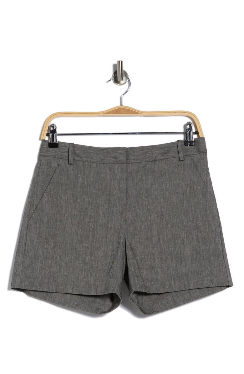 Theory Lynie Mélange Linen Blend Shorts, Main, color, Black Melange
