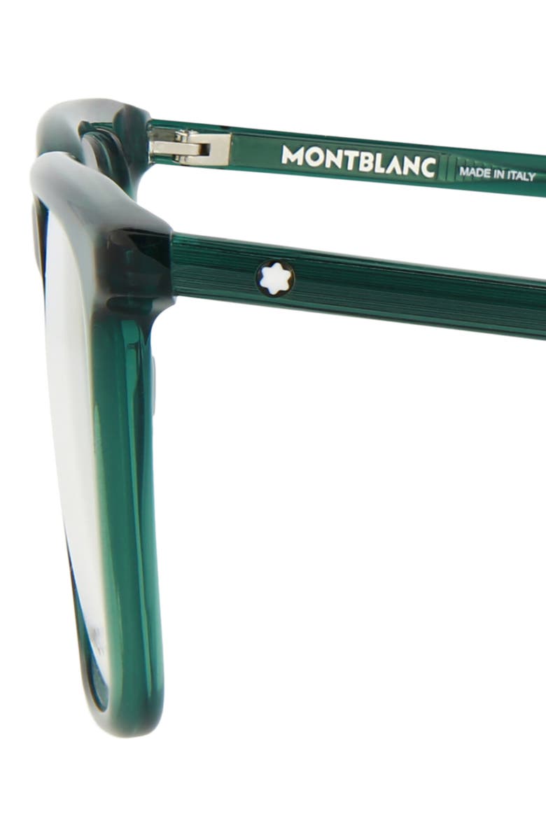 Montblanc 57mm Square Optical Glasses, Alternate, color, Green Transparent