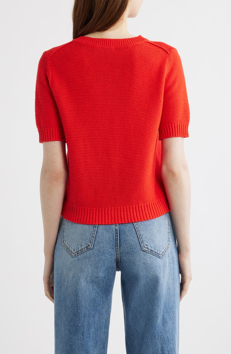 Alex Mill Elle Elbow Sleeve Linen & Cotton Button-Up Sweater, Alternate, color, Tomato