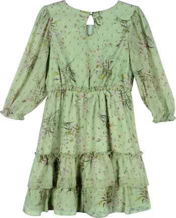 Kids' Metallic Double Ruffle Party Dress