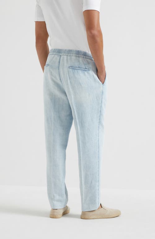 Brunello Cucinelli Trousers With Drawstring In Light Denim
