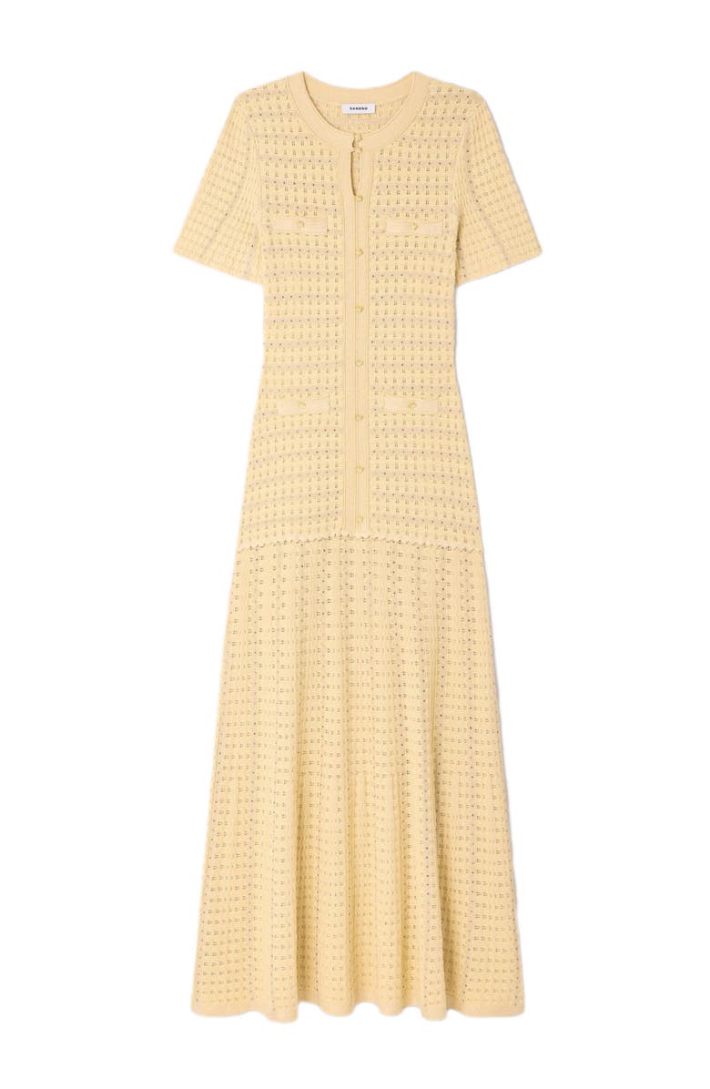 SANDRO Rhinestone knit maxi dress, Alternate, color, Gold