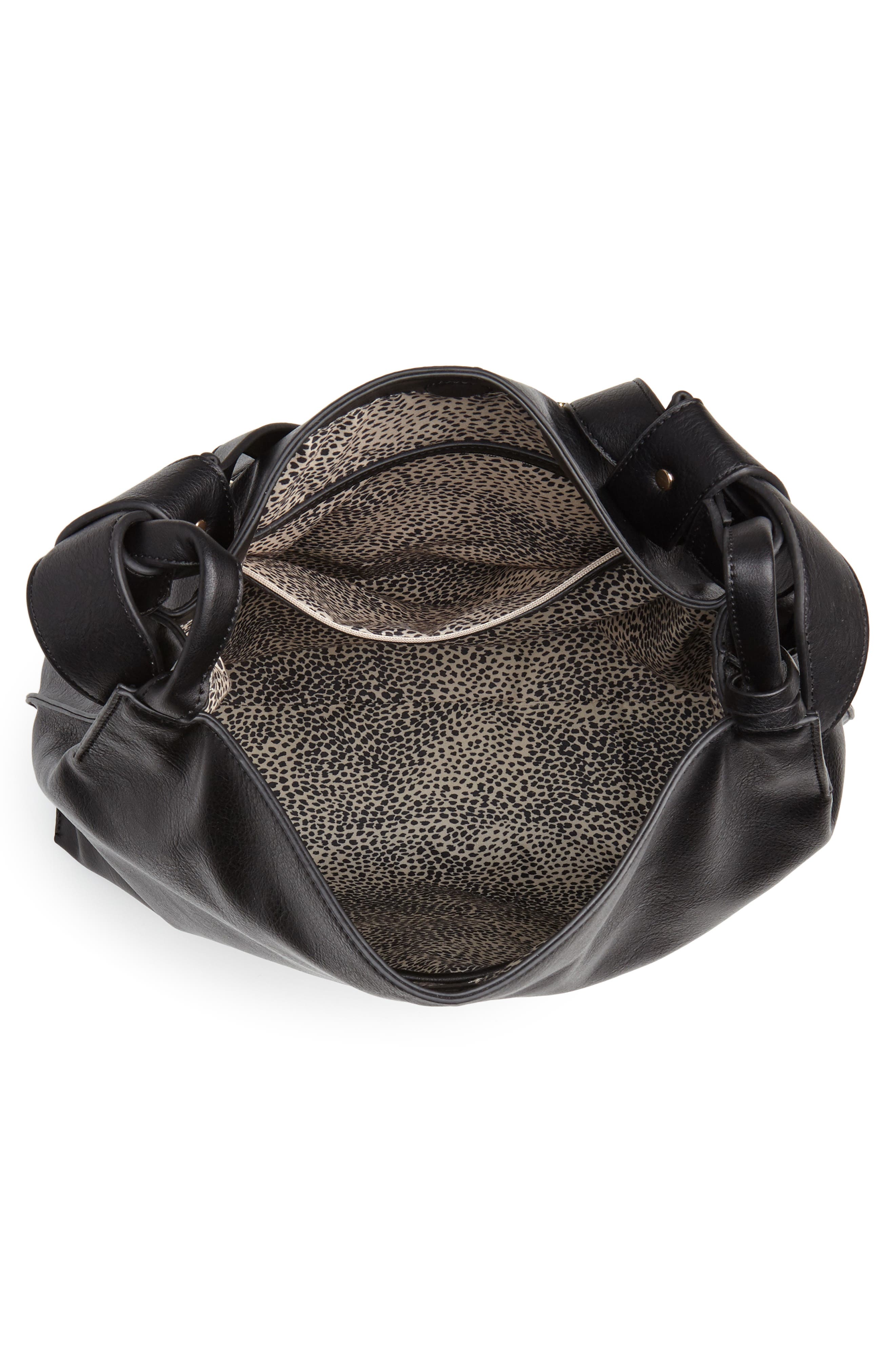 Josah Faux Leather Shoulder Bag, Alternate, color, BLACK
