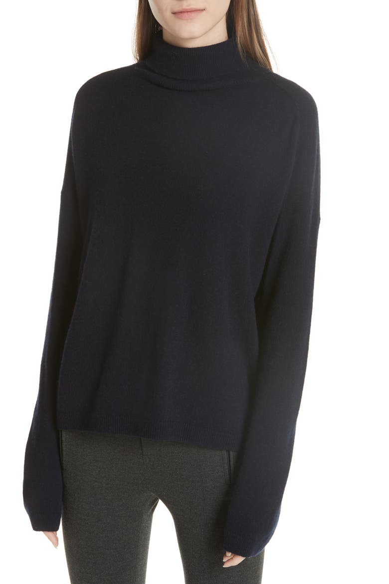 Cashmere Boxy Turtleneck Sweater, Main, color, COASTAL