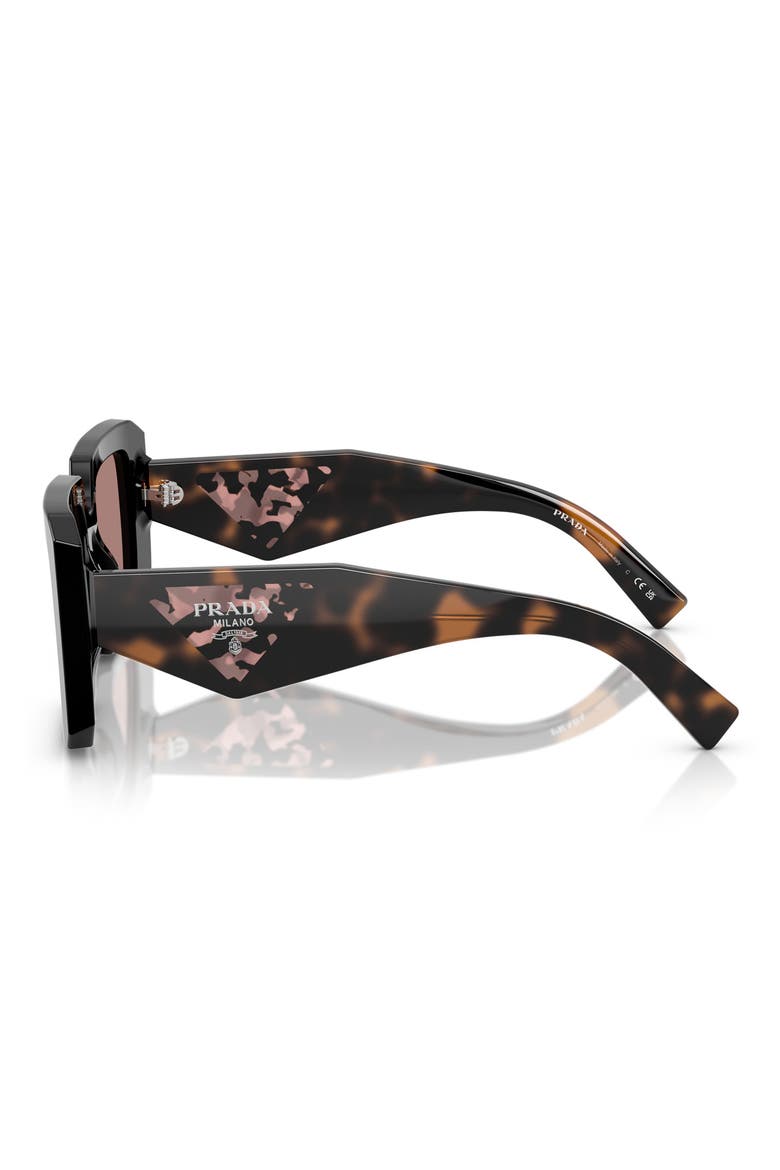 51mm Square Sunglasses, Alternate, color, BLACK BROWN