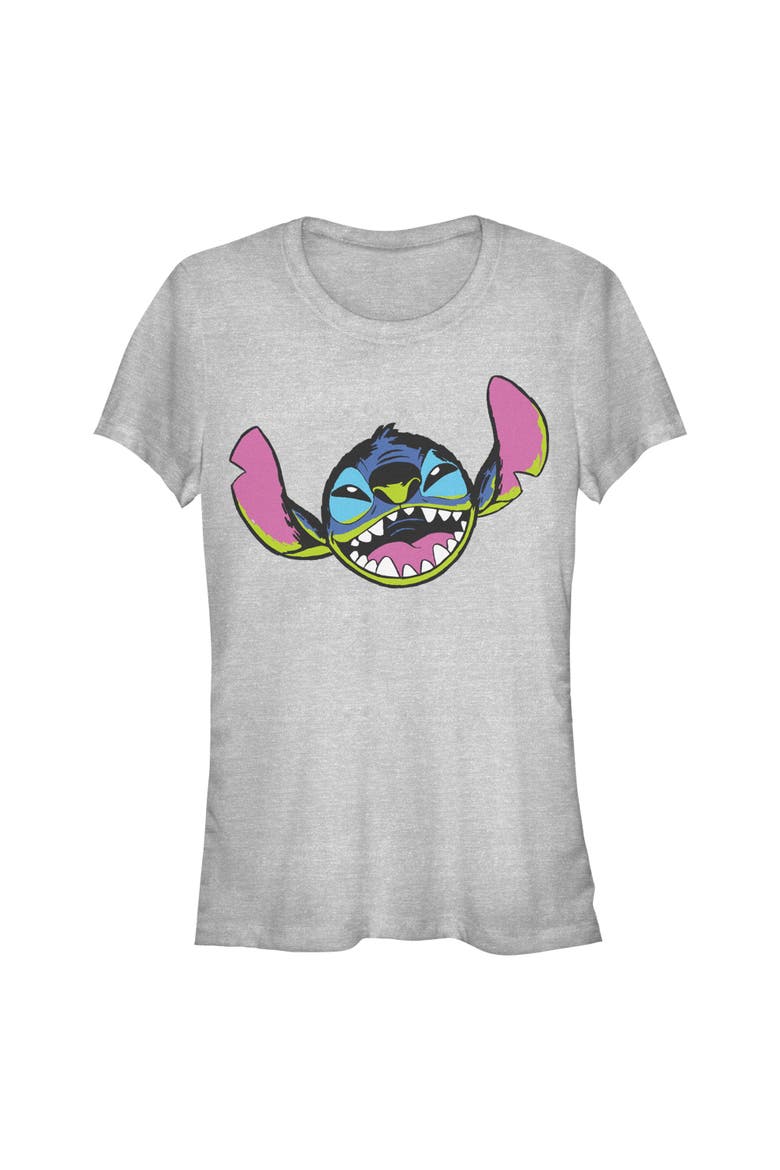 Junior's Leroy Evil Face Short Sleeve Graphic T-Shirt, Main, color, Gray: Stitch