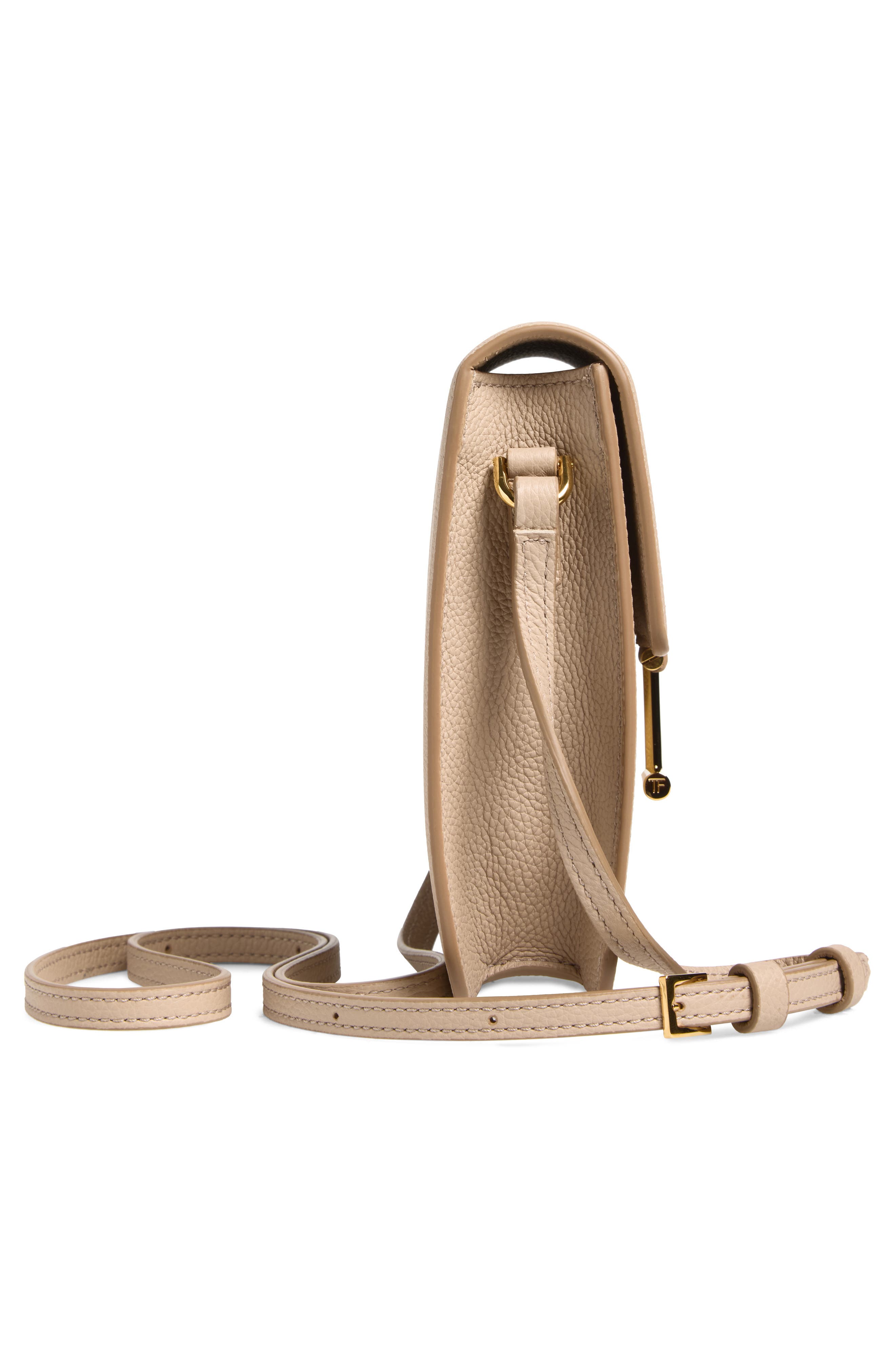 Mini Tara Grained Leather Crossbody Bag, Alternate, color, BEIGE