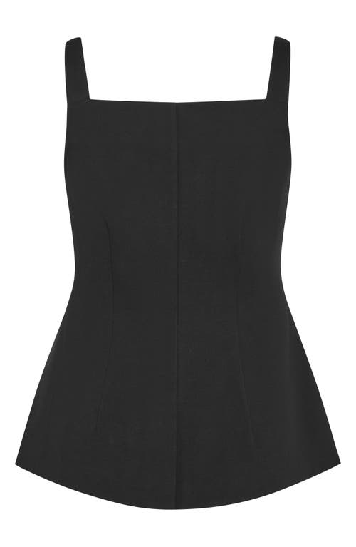 City Chic Peytonn Sleeveless Ponte Top In Black