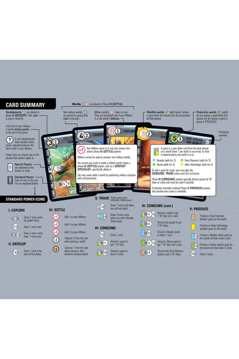 Race for the Galaxy Card Game, Alternate, color, Multicolored