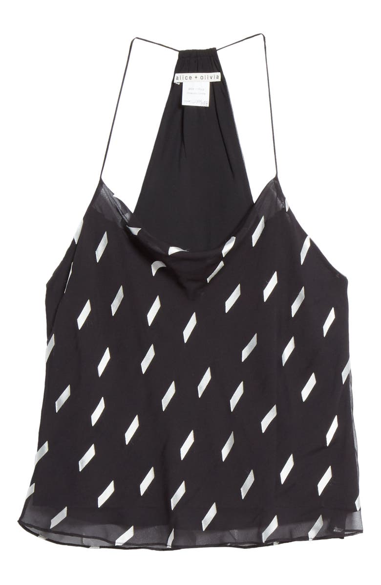 Alice + Olivia Harmon Racerback Silk Blend Tank Top, Alternate, color, 