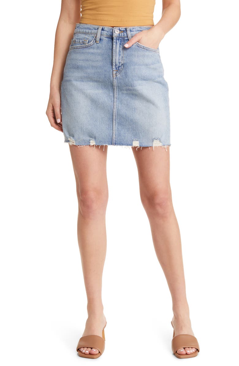 7 For All Mankind Mia Denim Skirt, Main, color, 