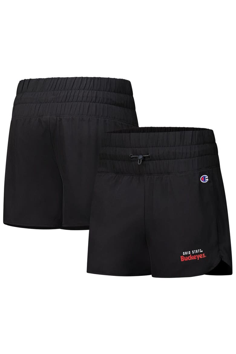 Women's Champion  Black Ohio State Buckeyes Tailgate Her Woven Shorts, Main, color, Black