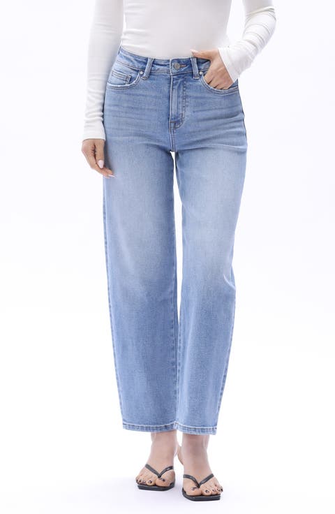 High Waist Ankle Tapered Jeans