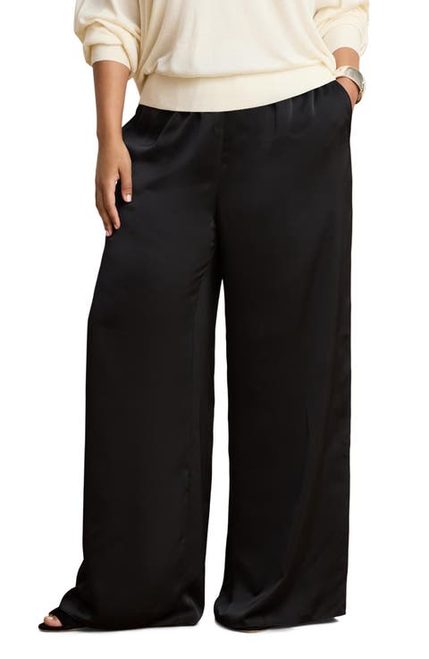 Satin Charmeuse Wide Leg Pants