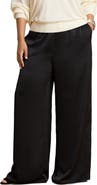 Lauren Ralph Lauren Satin Charmeuse Wide Leg Pants