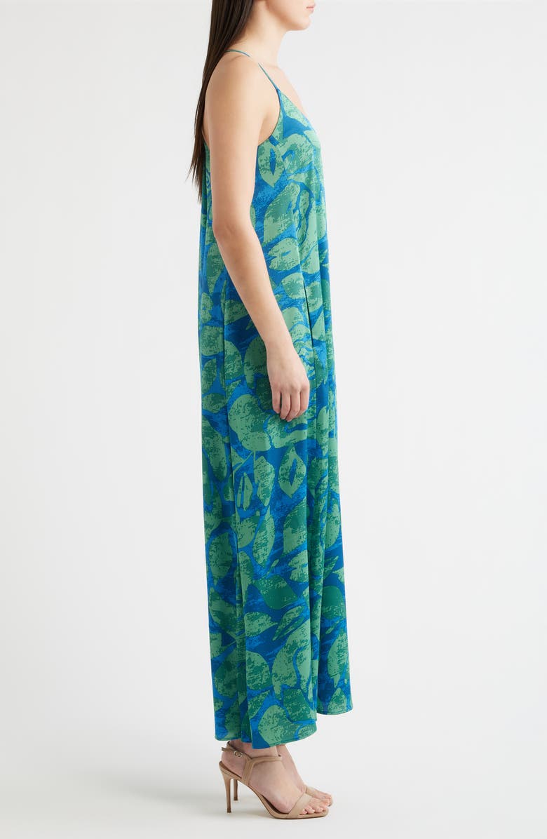 Tahari ASL Print Pocket Sleeveless Maxi Dress, Alternate, color, Green Blue