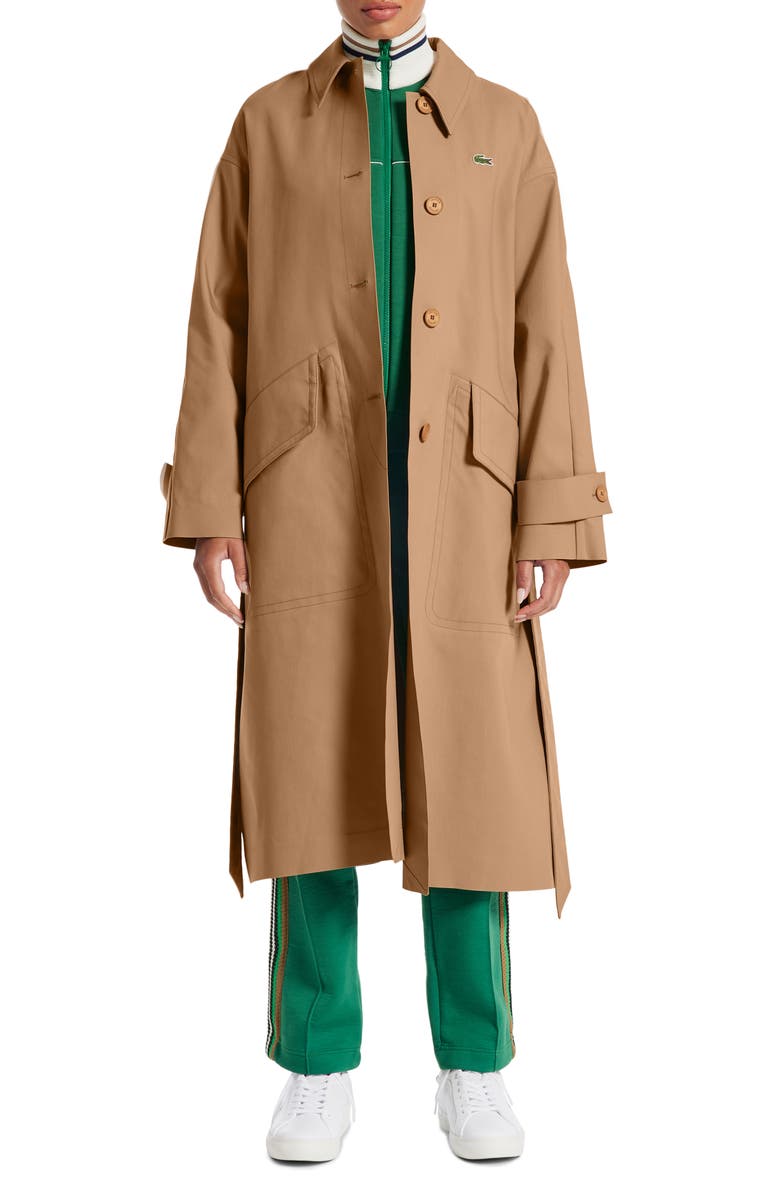 Lacoste Belted Trench Coat, Main, color, 