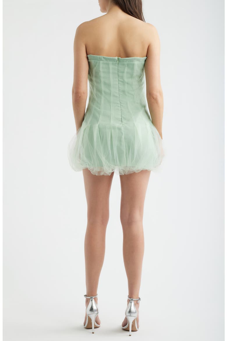Susy Strapless Minidress, Alternate, color, CREME DE MENTHE
