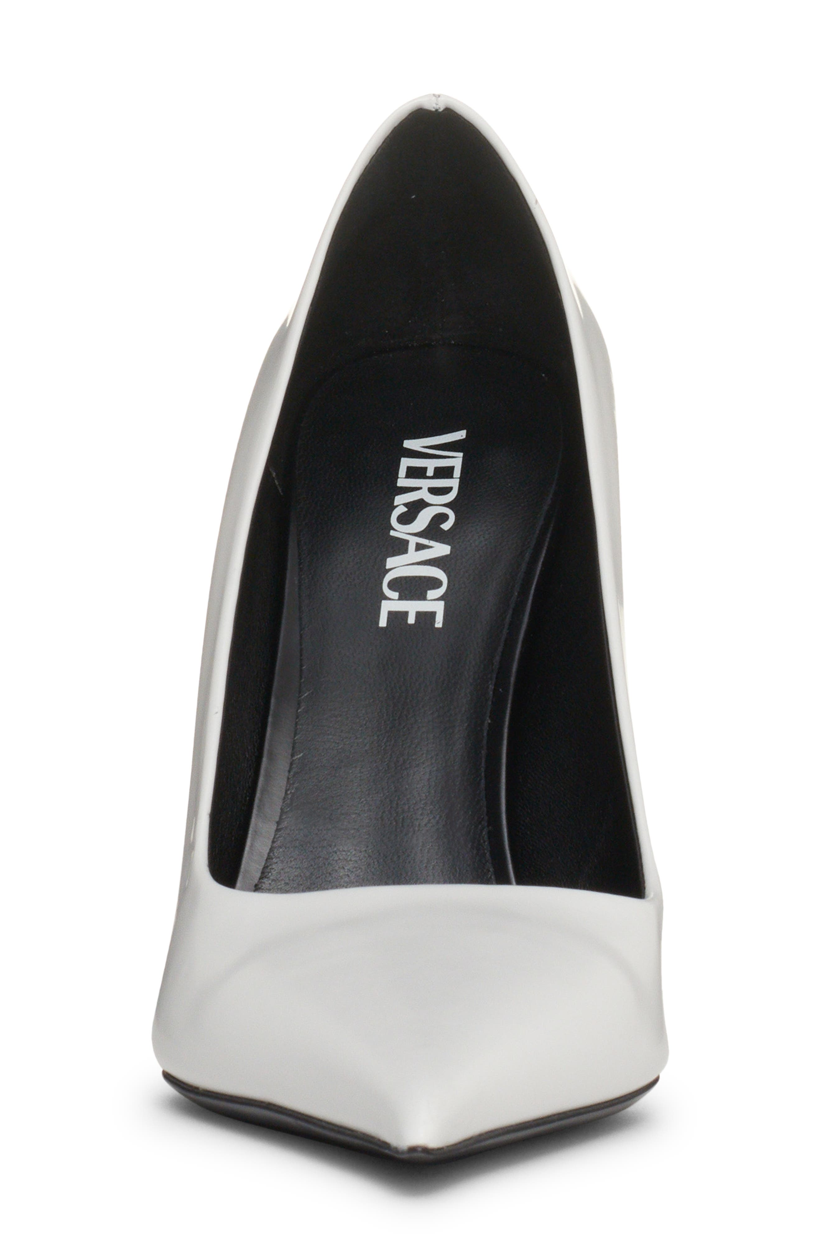 Versace Curved Heel Pointed Toe Pump, Alternate, color, 