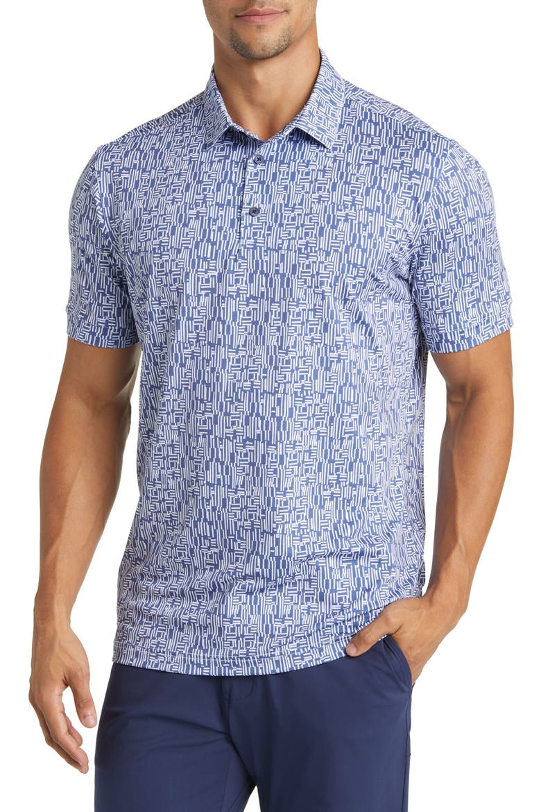 Versa Performance Golf Polo, Main, color, COASTAL FJORD MARKER GRID