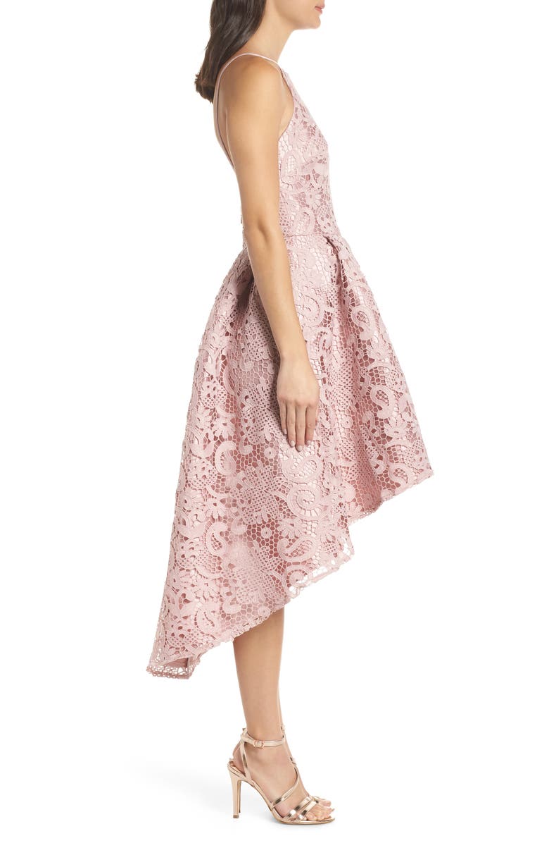 Chi Chi London Lace Dip High/Low Dress, Alternate, color, 