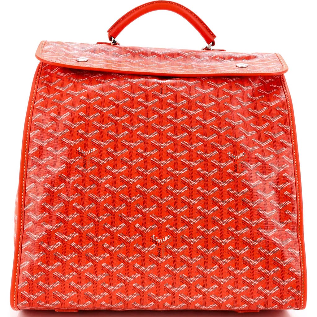 Pre-owned Goyard Goyard Saint Leger Briefcase Backpack Coated Canvas In Orange