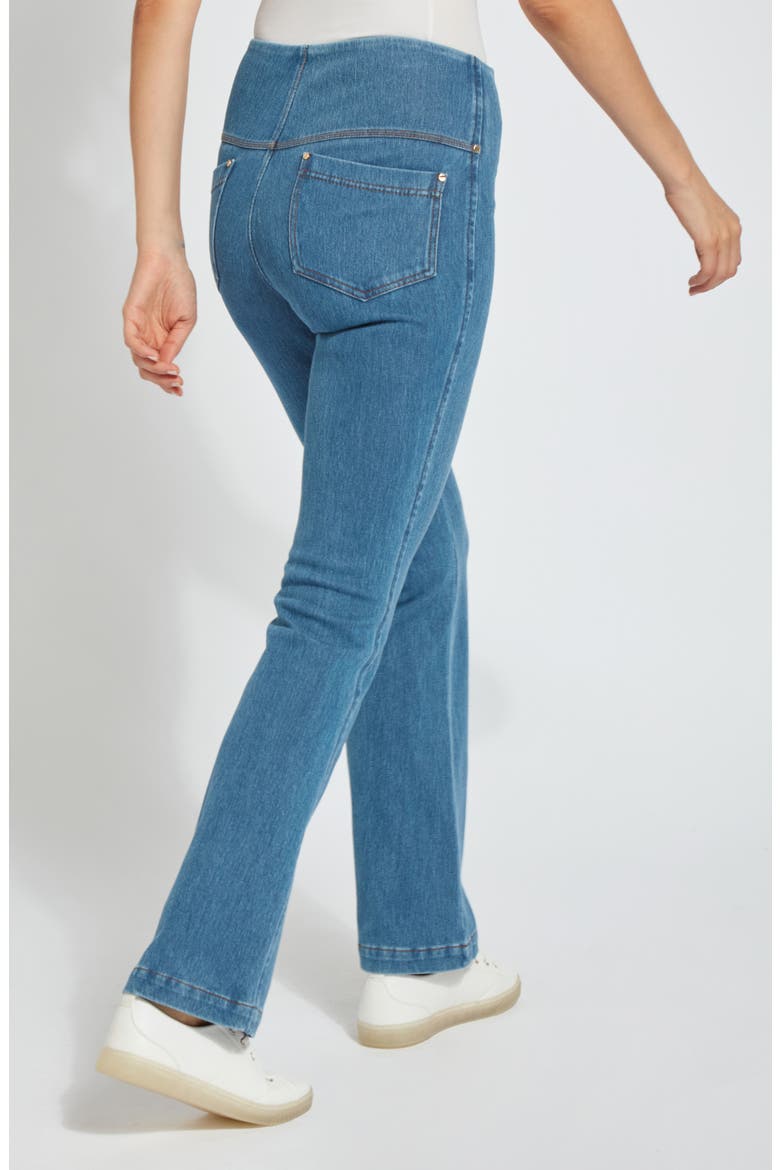 'Lyssentials High Waist Bootcut Pants, Alternate, color, MID WASH