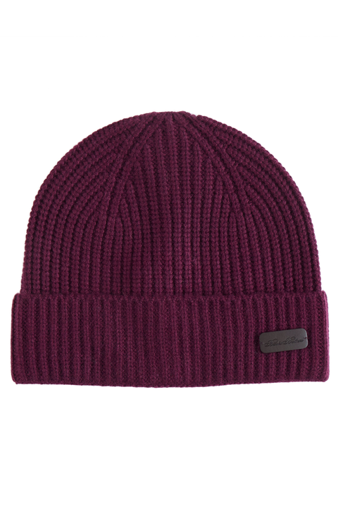 Pure Cashmere Rib Cuffed Beanie